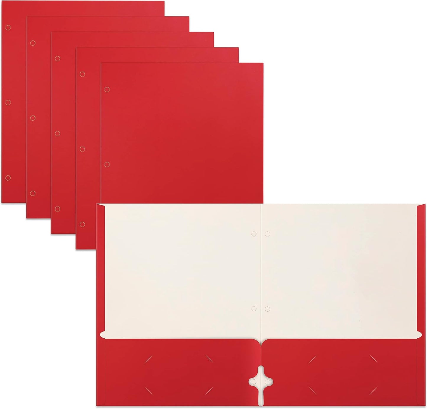 50-Pack Red Portfolio Folders for Organized Office