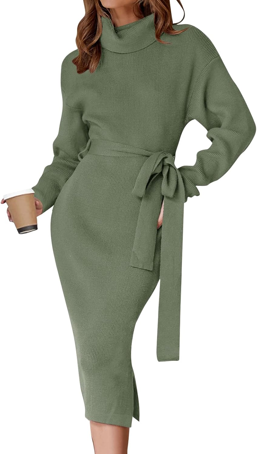 Stylish Women's Turtleneck Sweater Midi Dress for All Occasions