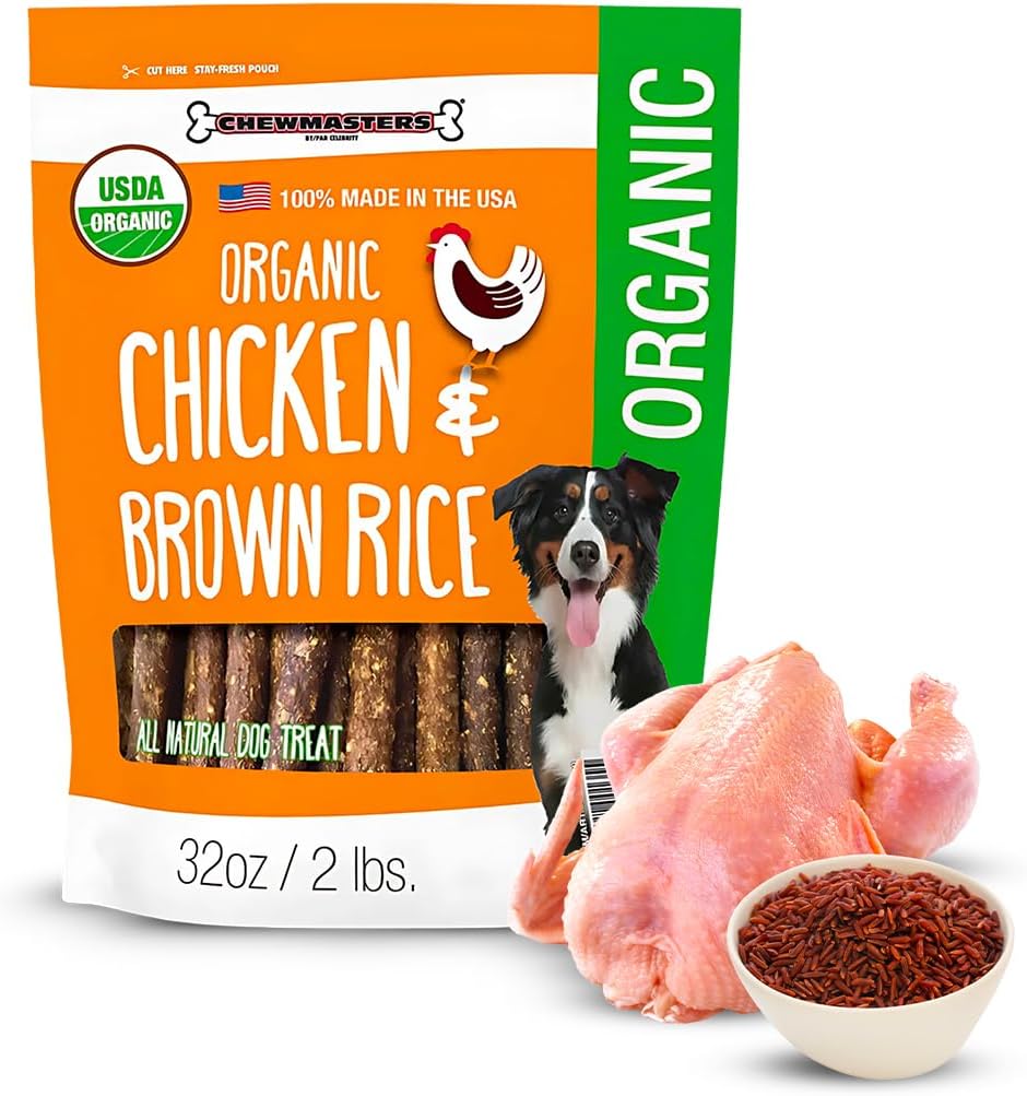 Organic Chicken & Brown Rice Dog Treats for Healthy Pets