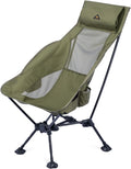 iClimb Ultralight Compact Camping Folding Beach Chair - High Back Nap