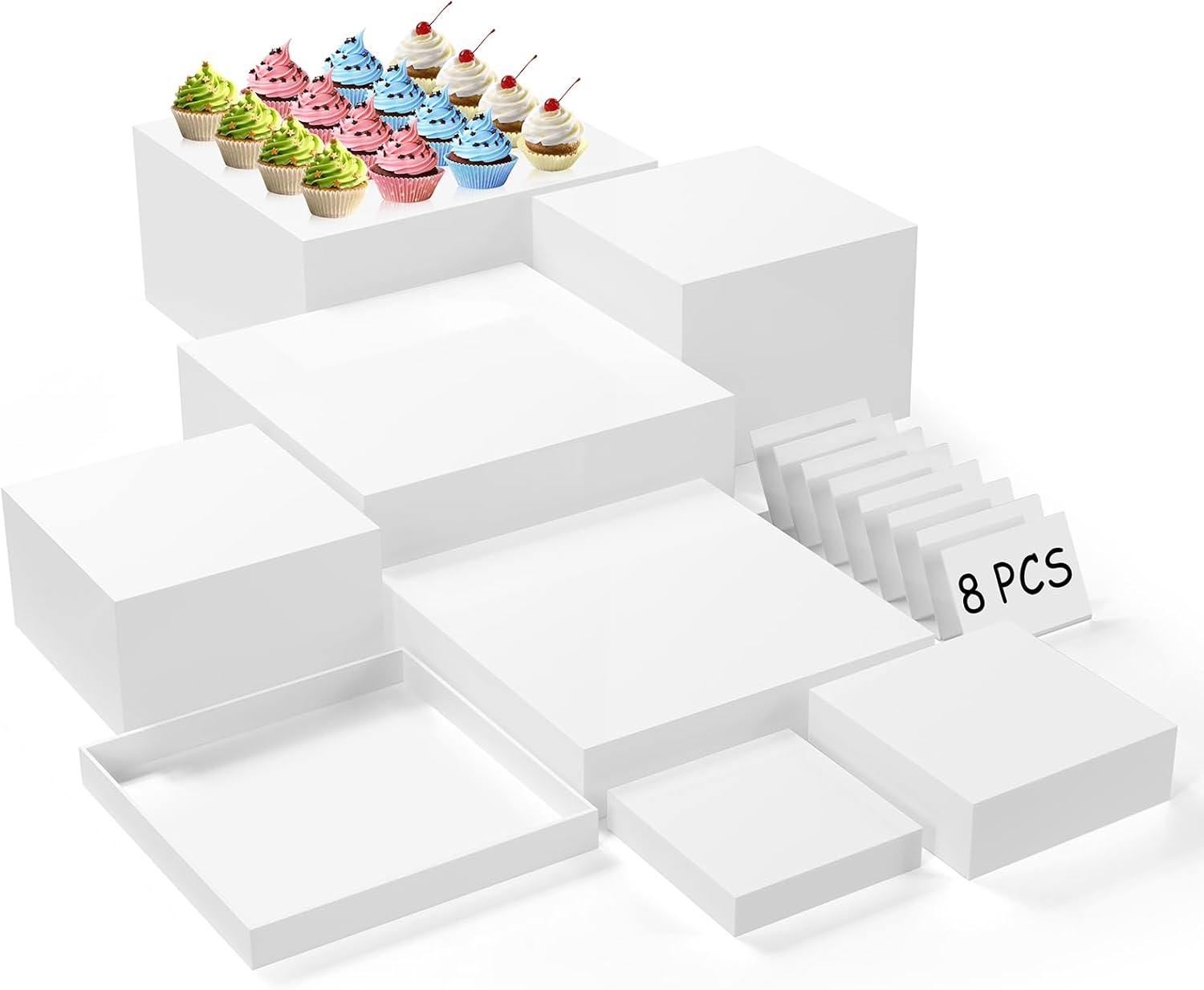8PCS Buffet Risers for Elegant Food Display at Events