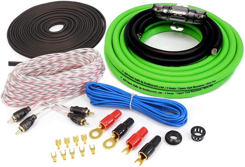 KCA Complete 4 Gauge Amp Installation Wiring Kit for Audio Systems