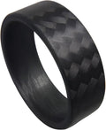 Carbon Fiber Twill Mens Wedding Ring, Matte Finish - Lightweight
