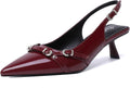 Mostrin Kitten Heels Pointed Toe Slingback Pumps - Comfortable Work at