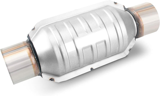 High Flow Universal Catalytic Converter with O2 Port & Heat Shield