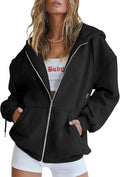 Trendy Queen Womens Zip Up Hoodies Oversized Sweatshirts
