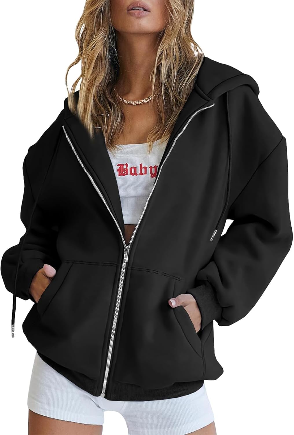 Trendy Queen Womens Zip Up Hoodies for Fall and Winter Fashion