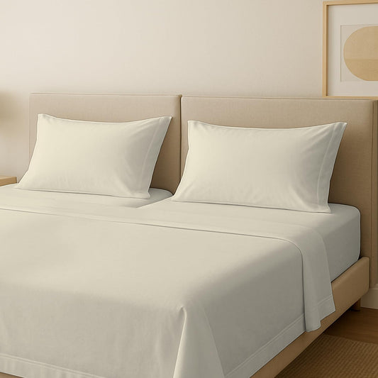 Carressa Linen Split King Sheets Set - 100% Egyptian Cotton Luxury
