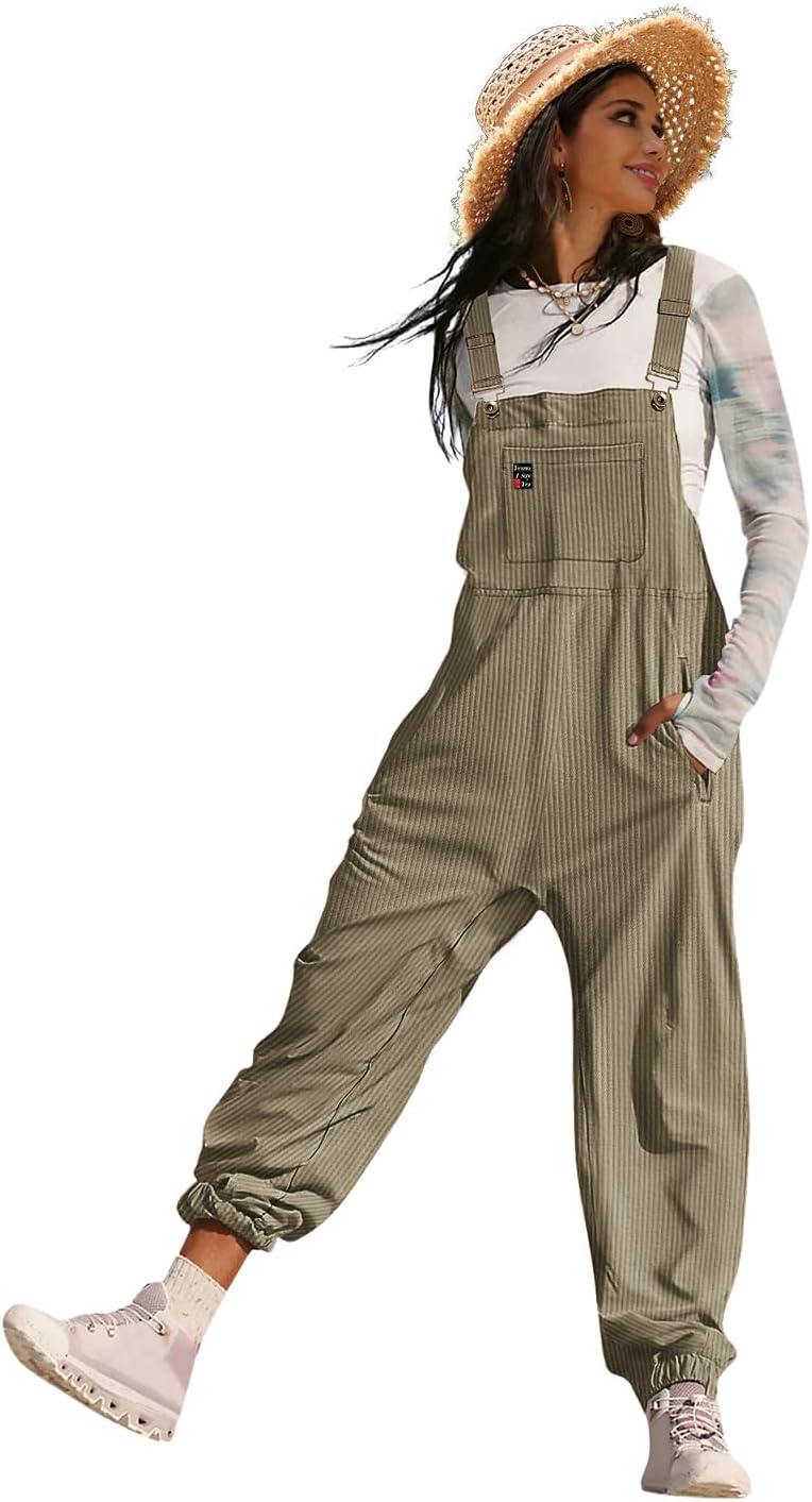 YESNO Women's Casual Corduroy Overalls for Stylish Comfort