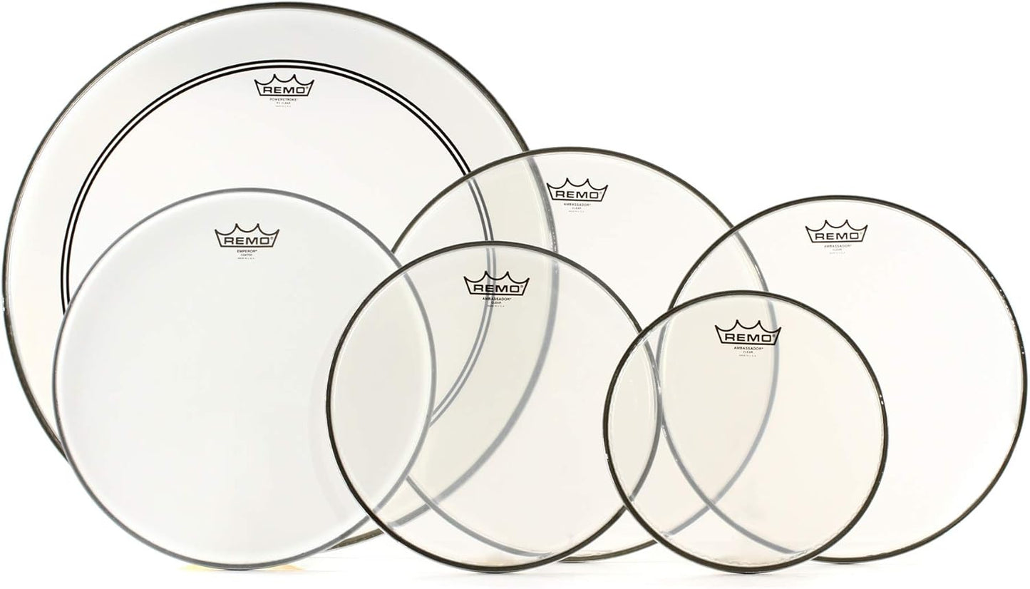 Remo Drumhead Pack for Toms, Snare, and Kick Drums