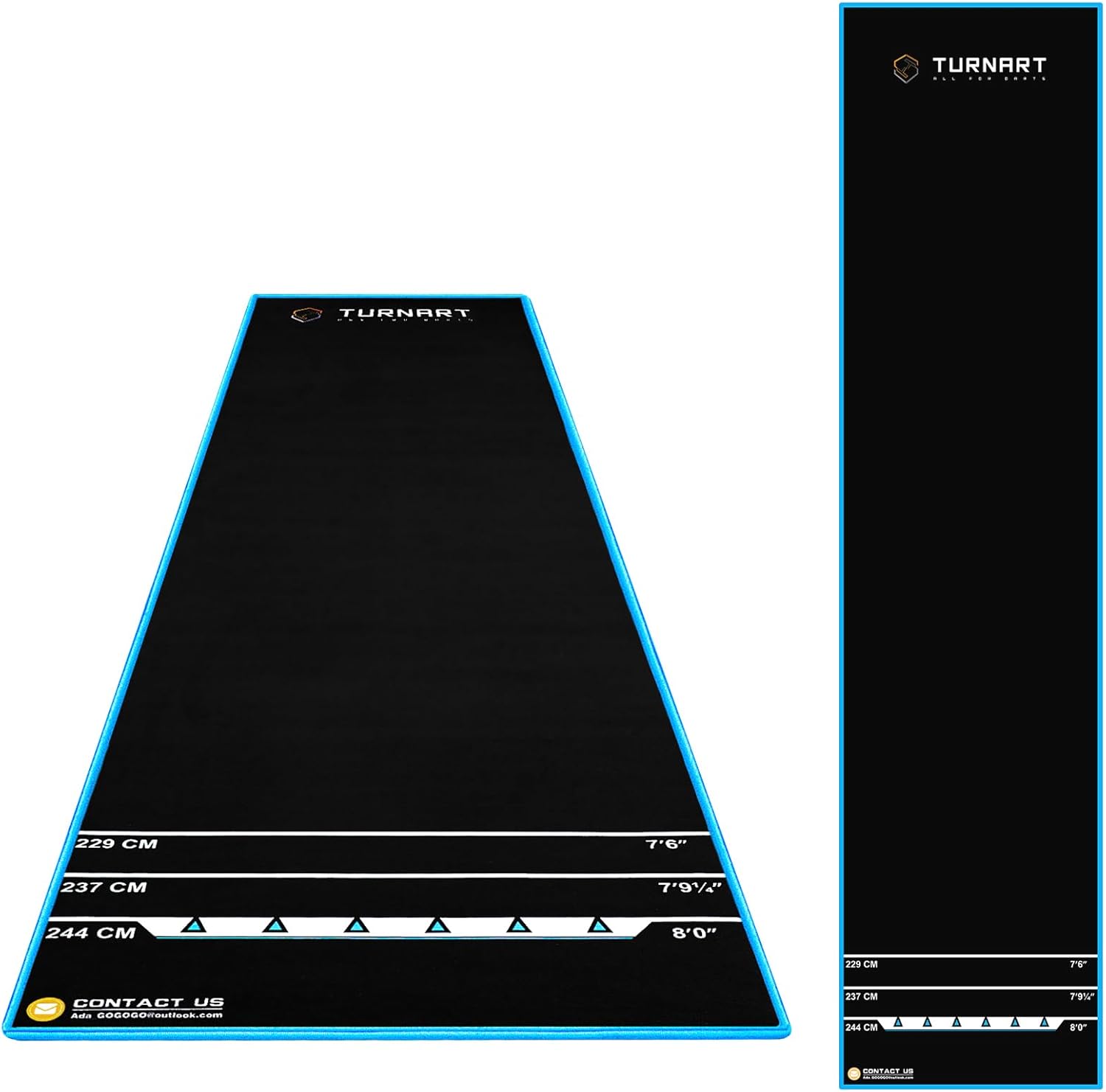 Turnart Darts Mat Non Slip Carpet with Throw Line Distances