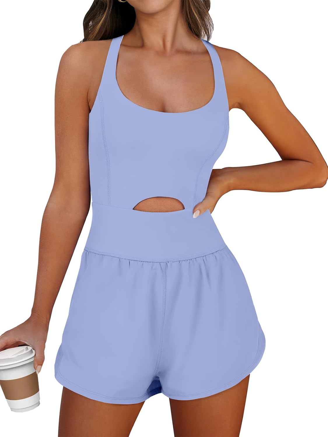 Caracilia Women's Workout Athletic Romper for Summer Activities