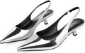 JENN ARDOR Slingback Heels for Women Low Heels Kitten Pumps Shoes