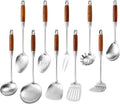 Stainless Steel Kitchen Utensils Set with Wood Handle - 10-Piece