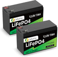 12V 7Ah(8Ah) Lithium LiFePO4 Battery (2 Packs) - Long Life Backup