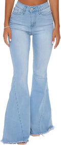 CutieLove Women's Ripped Bell Bottom Flare Jeans Mid Rise - Distressed