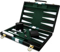 Backgammon Set - Classic Portable 15in Leather Case Board Game