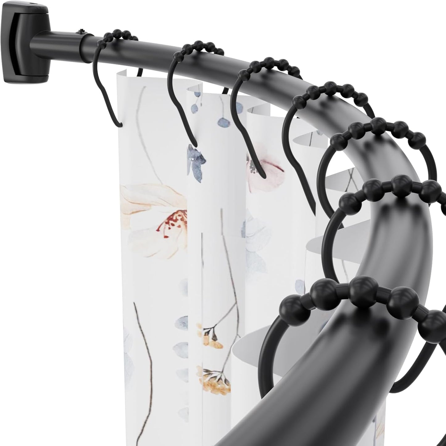 Adjustable Curved Shower Rod 50-85 inches for Extra Space