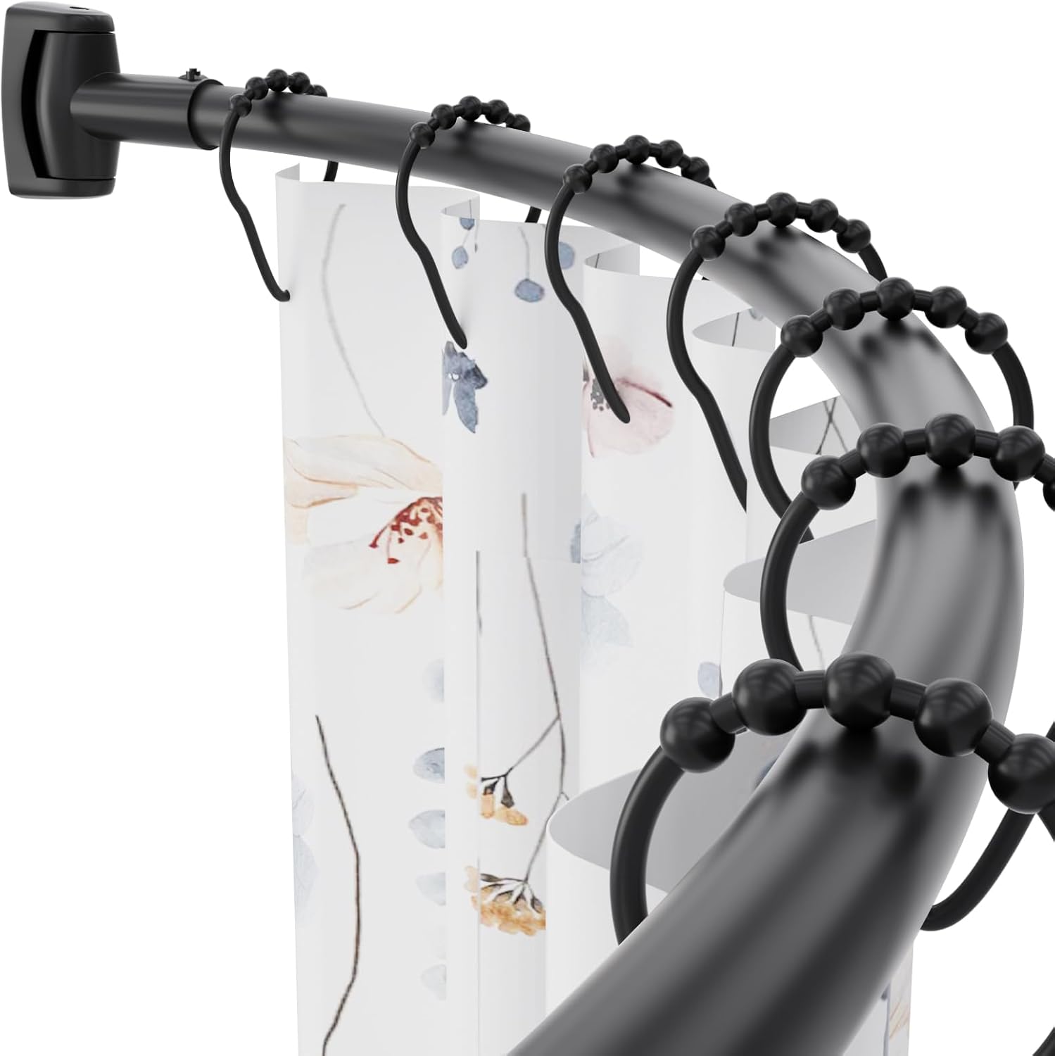 Adjustable Curved Shower Rod 50-85 inches for Extra Space