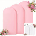 White and Pink Arch Backdrop Cover Set of 3 - Double-Layer Stretchy