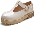 Girls Mary Jane T-Strap Platform Loafers - School Flats