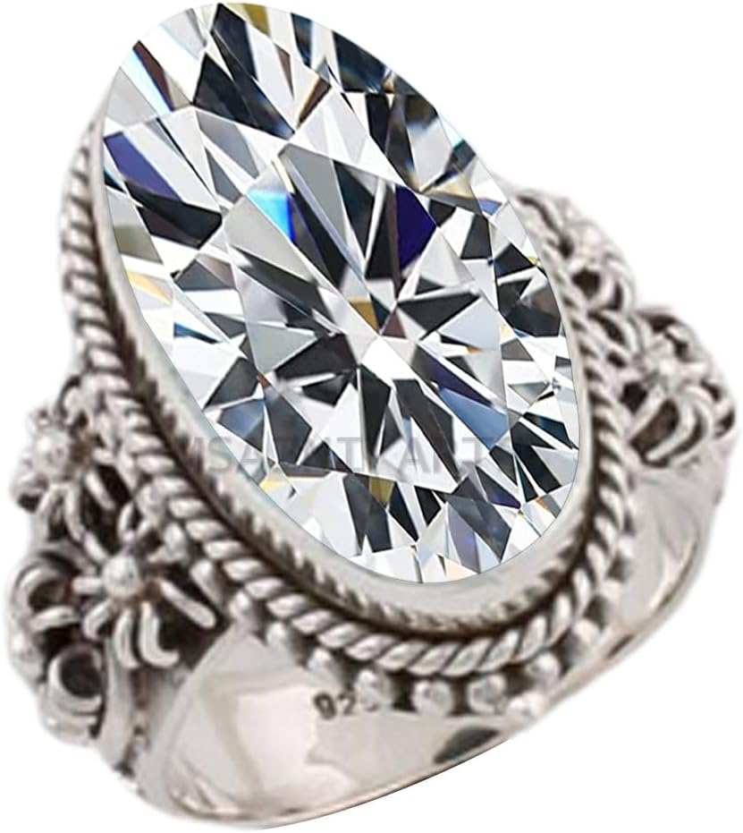 Solid 925 Sterling Silver Ring with Natural Blue Copper Turquoise