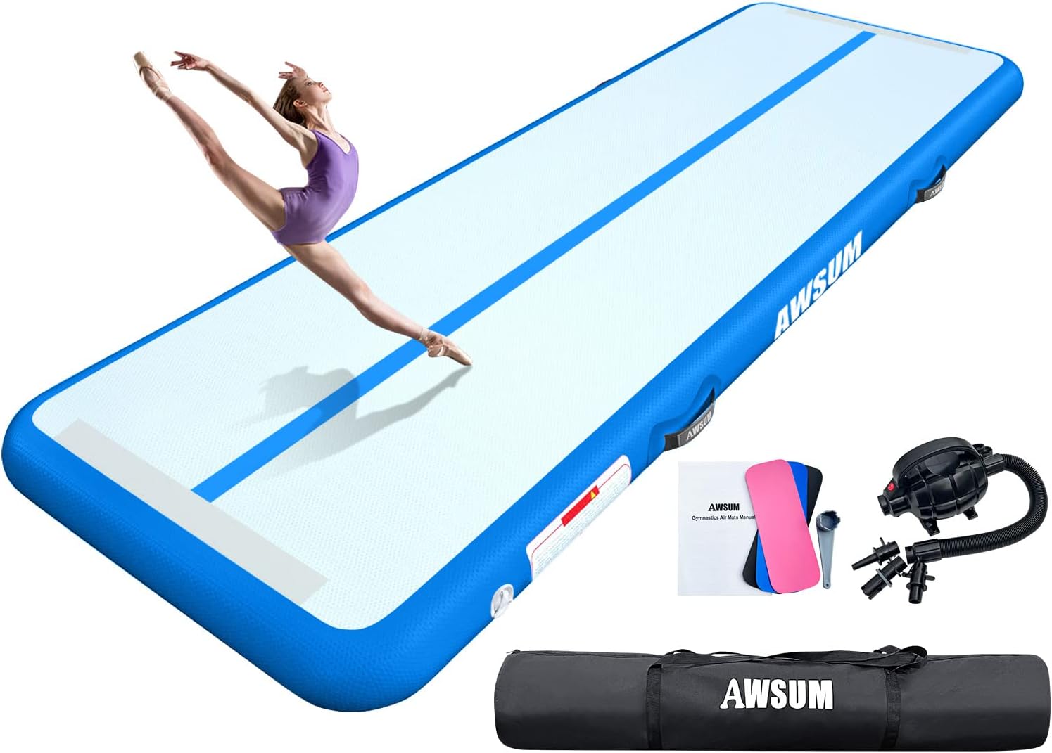 AWSUM Inflatable Air Gymnastics Mat for Home and Outdoor Use