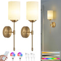 Battery Operated Wall Sconces Set of Two - Rechargeable Dimmable