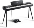 88 Key Digital Piano: Graded Hammer Weighted Keyboard, Bluetooth, 3 Demos - BLACK