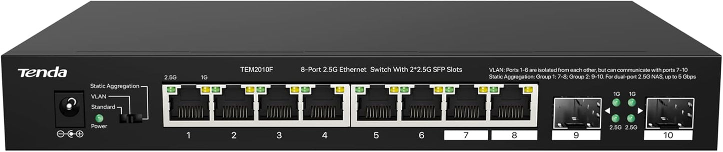 Tenda TEM2010F 8 Port 2.5G Ethernet Switch for Fast Networking