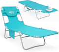 Folding Tanning Chair with Face Hole - Comfortable 5-Position Lounger