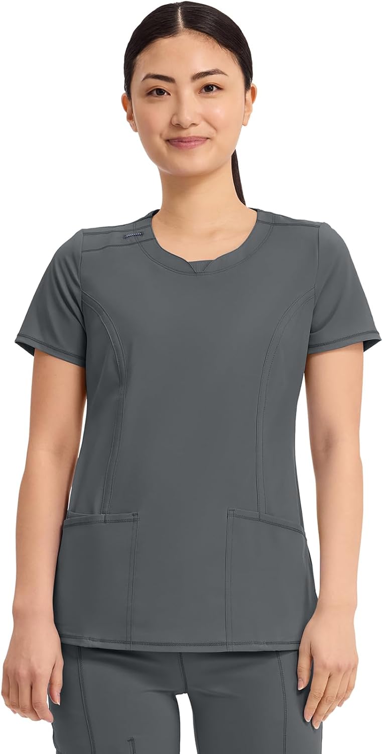 Cherokee Infinity Womens Round Neck Scrub Top for Comfort