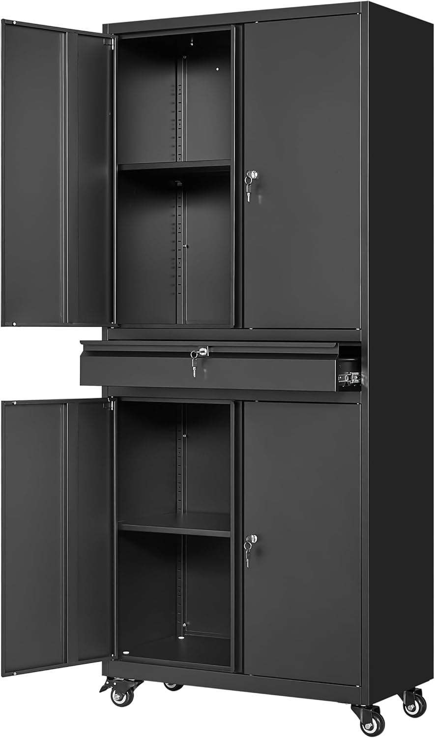 Yizosh Metal Garage Storage Cabinet with Locking Doors