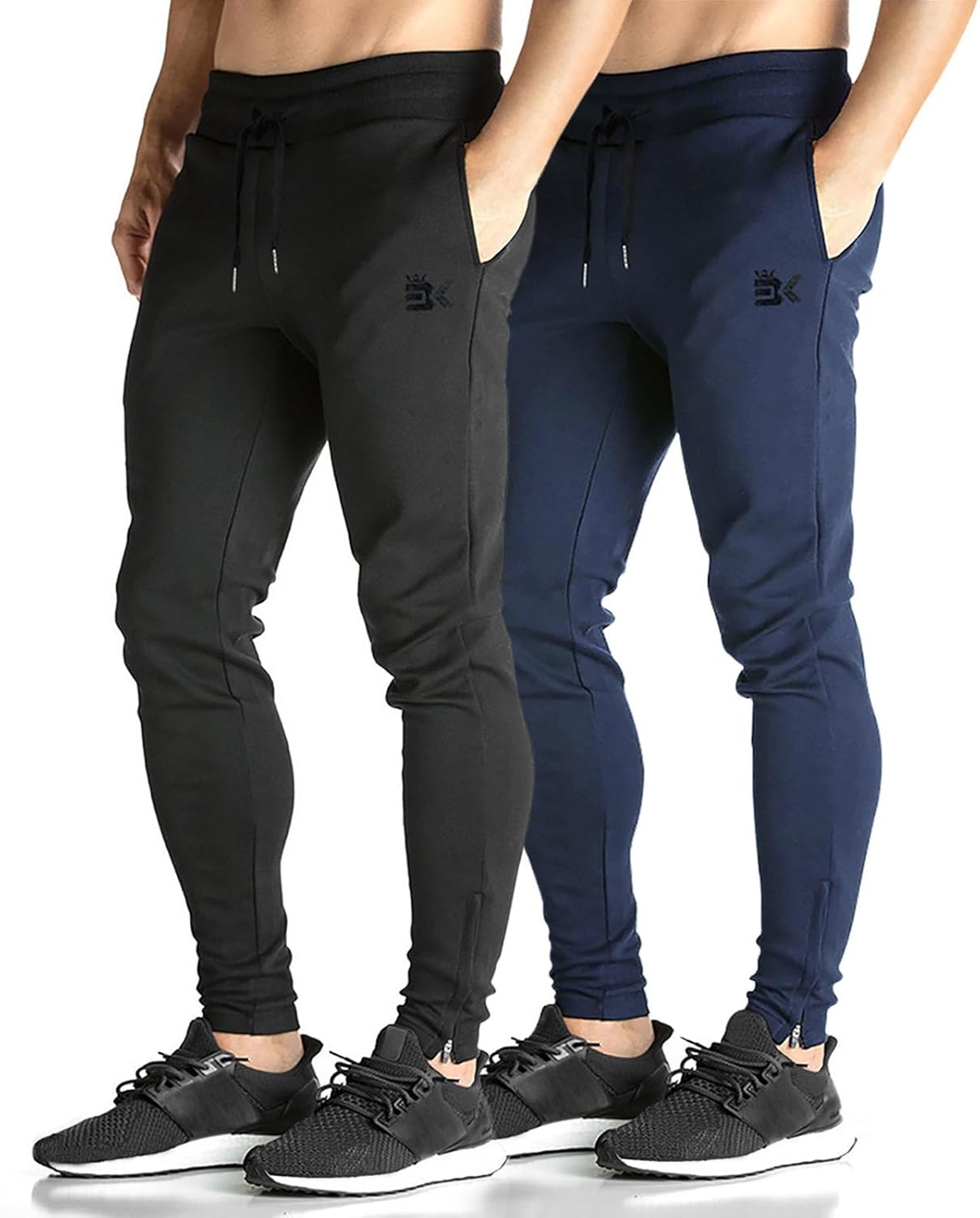 BROKIG Mens Zip Joggers Pants for Casual Gym and Workout