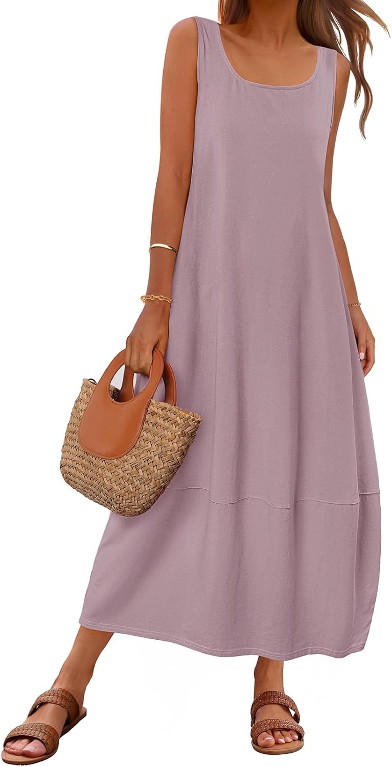 Stylish MEROKEETY Women's Casual Maxi Sundress for Summer Fun