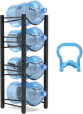 4 Tier Water Bottle Holder Storage Rack - Space Saving 5 Gallon Stand