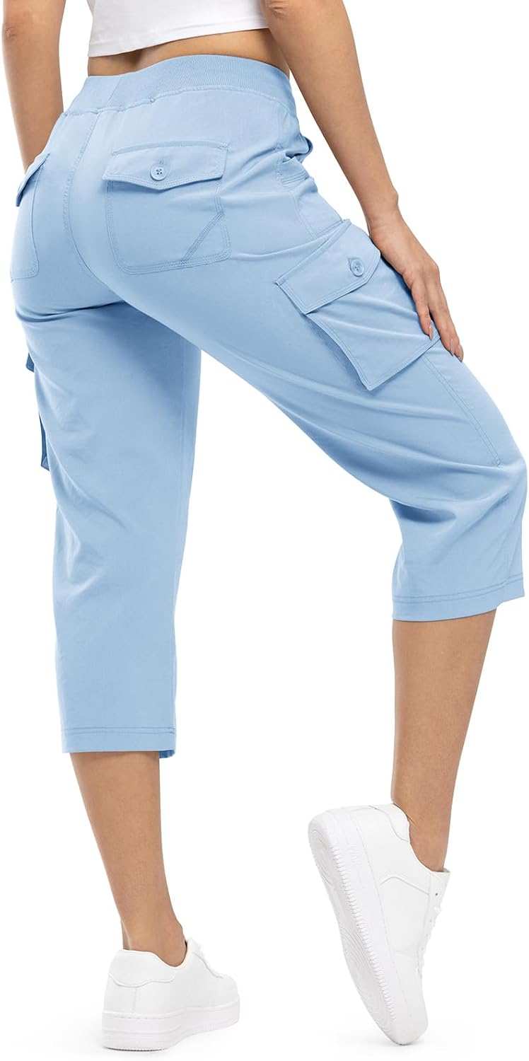 TBMPOY Womens Cargo Capris Lightweight Hiking Pants for Summer