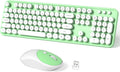 Wireless Keyboard and Mouse Combo Full Size Typewriter Retro Round