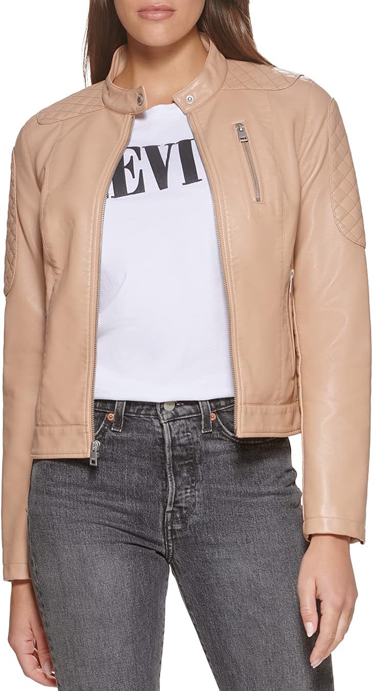 Levi's Womens Faux Leather Motocross Racer Jacket for Style