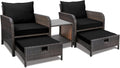 Balcony Conversation Set in Beige PE Wicker - 5 Piece Patio Set