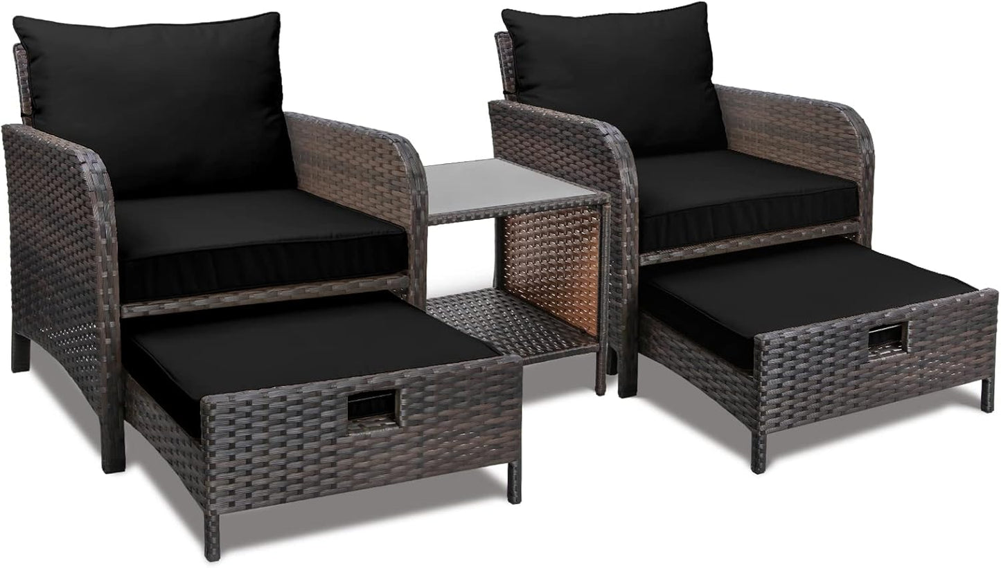 LEVELEVE Balcony Furniture 5 Piece Patio Conversation Set Review