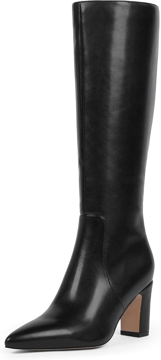 Knee High Boots for Women with 3-Inch Chunky Heel Style