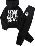 Comfortable SOLY HUX Girls' Casual Graphic Hoodie Outfit Set