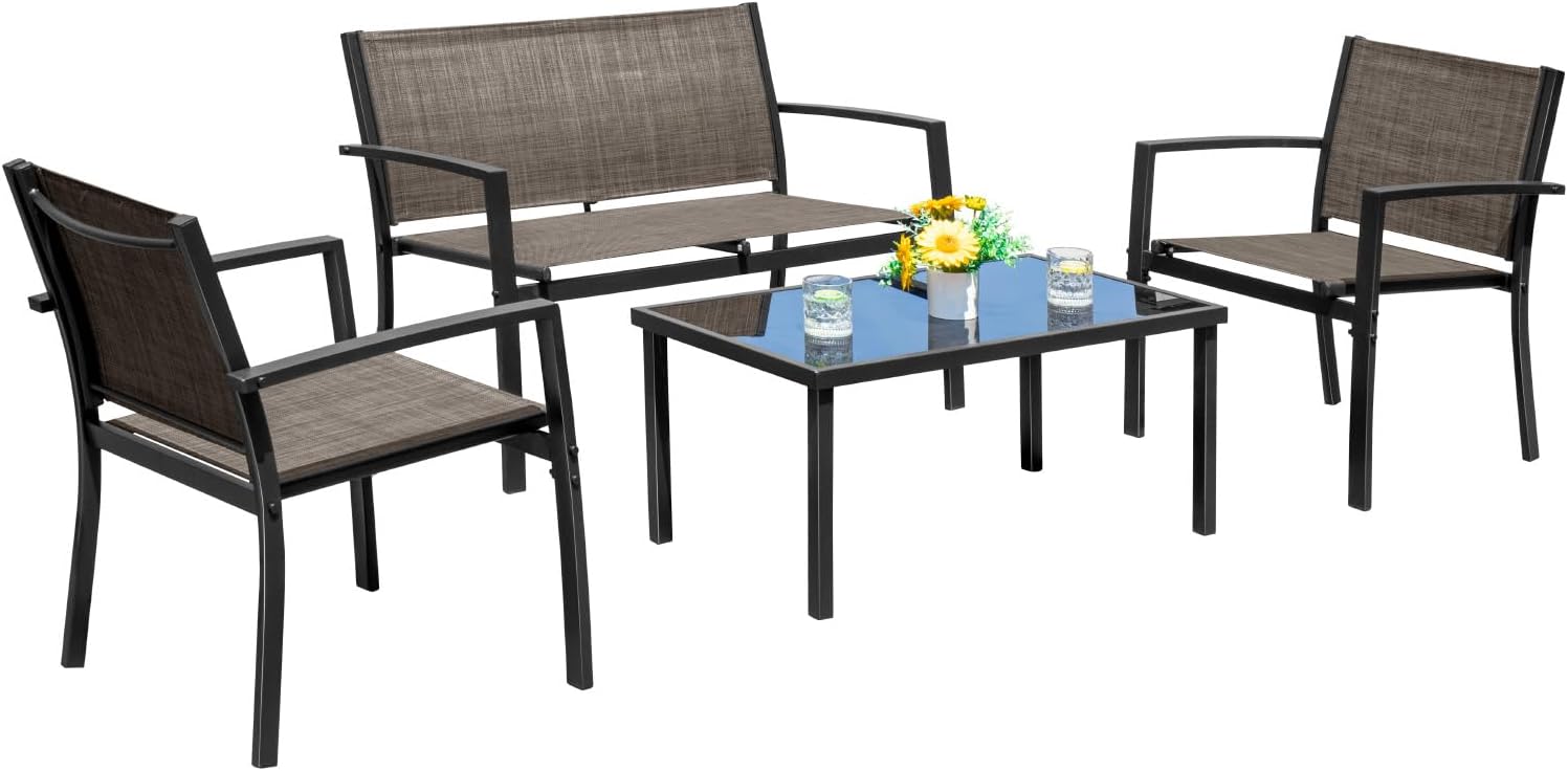 Devoko 4 Pieces Patio Furniture Set for Outdoor Relaxation