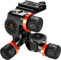 K&F CONCEPT 3-Way Geared Tripod Head - Precision Micro-Adjustment