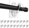 Adhesive Curtain Rod Brackets No-Drill Stick On Holders - Clear