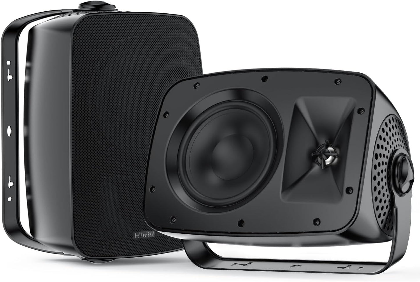 Hiwill Waterproof Outdoor Speaker Pair: Broad Sound, Power Bass