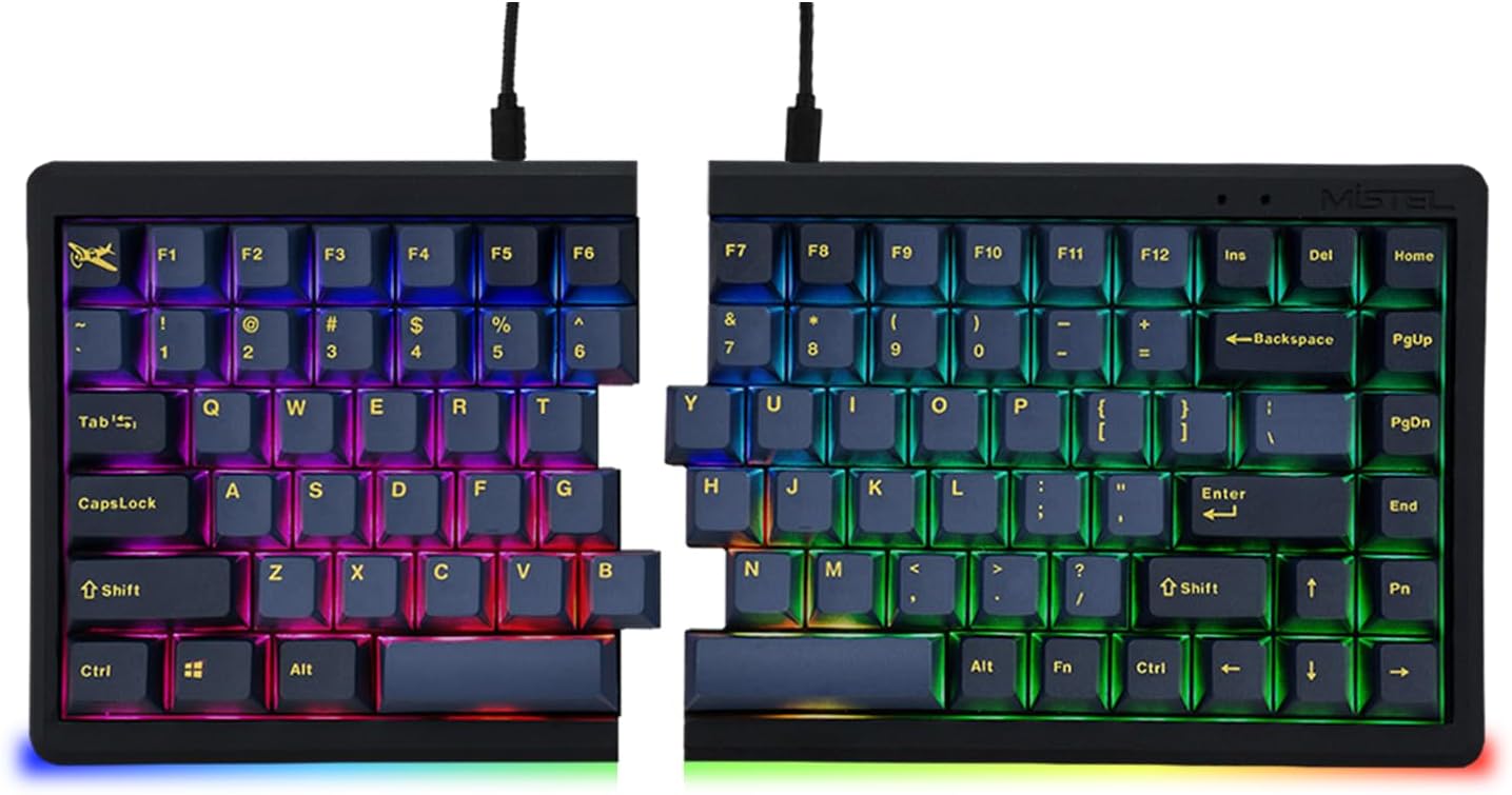 Split Layout Ergonomic Mechanical Keyboard, Cherry MX, PBT Keycaps