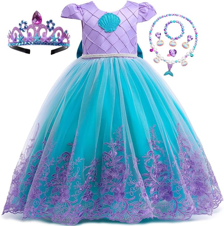 Girls Mermaid Princess Dress for Kids - Elegant Costume Dress