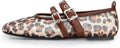 Leopard Flats for Women Mesh Ballet Flats Mary Jane - Chic Fit